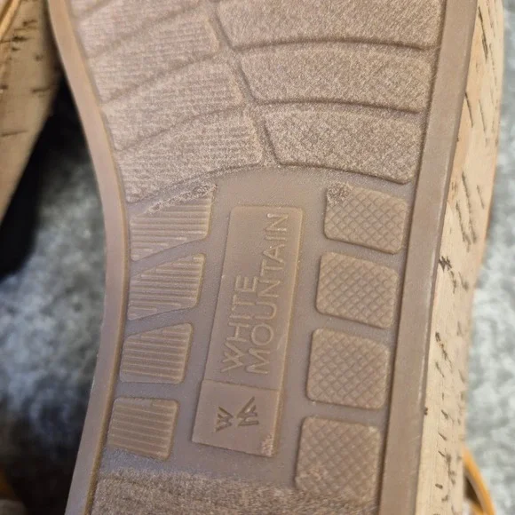 White Mountain Sarabella Black Cork Wedge Platform Sandals W30589 Womens 9M NEW - Picture 9 of 11